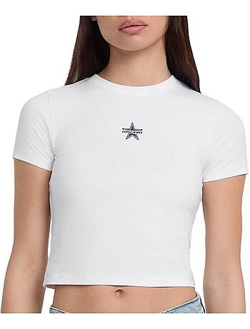 T-shirt guess branco para mulher com logótipo bebé bordado