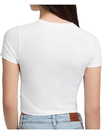 T-shirt guess branco para mulher com logótipo bebé bordado