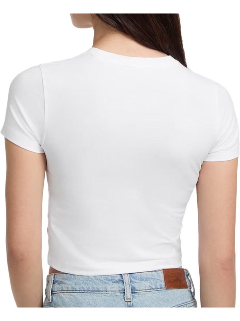 T-shirt guess branco para mulher com logótipo bebé bordado Branco - Kiabi