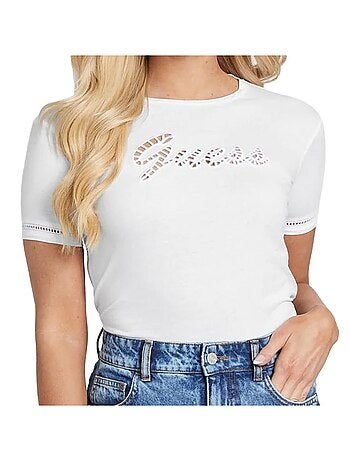 T-shirt guess emily branco para mulher