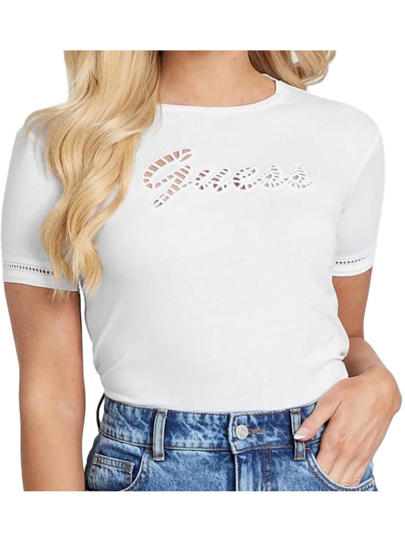 T-shirt guess emily branco para mulher Branco - Kiabi