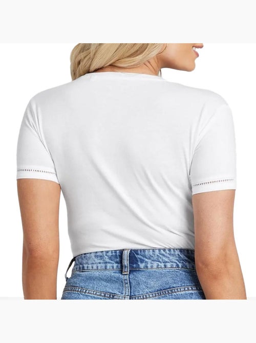T-shirt guess emily branco para mulher - Kiabi