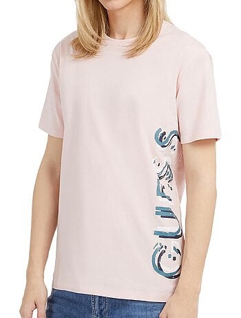 T-shirt guess rosa vertical para homem