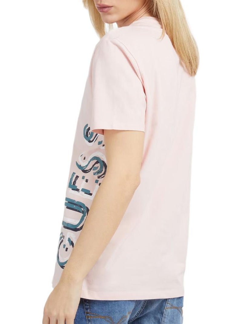 T-shirt guess rosa vertical para homem Rosa - Kiabi