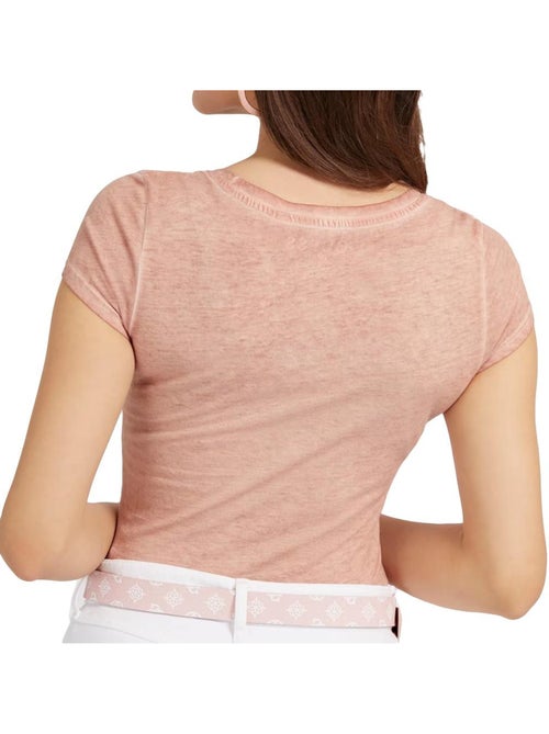T-shirt guess script rosa claro para mulher - Kiabi