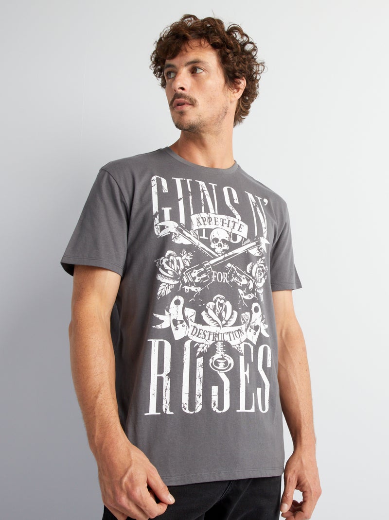 T-shirt 'Guns N' Roses' de gola redonda CINZA - Kiabi