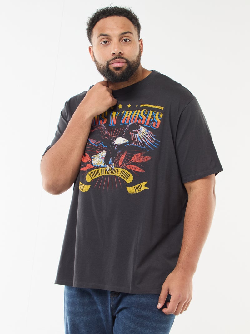 T-shirt 'Guns N' Roses' de manga curta Preto - Kiabi