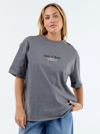 T-shirt 'Guns N\'Roses' de manga curta estampada à frente e atrás