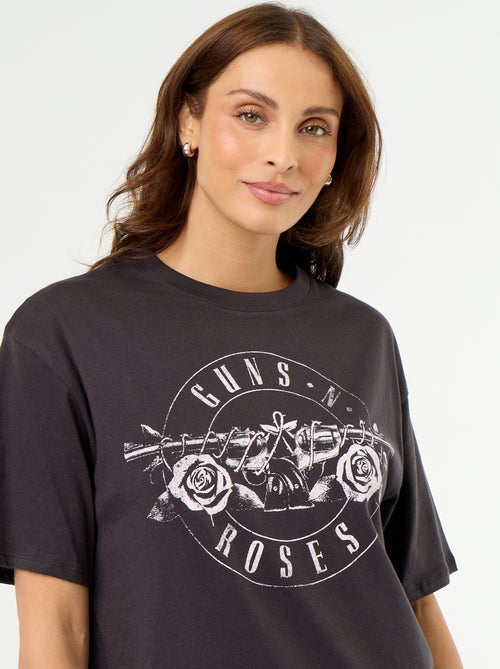 T-shirt 'Guns N\'Roses' de manga curta estampada à frente e atrás - Kiabi