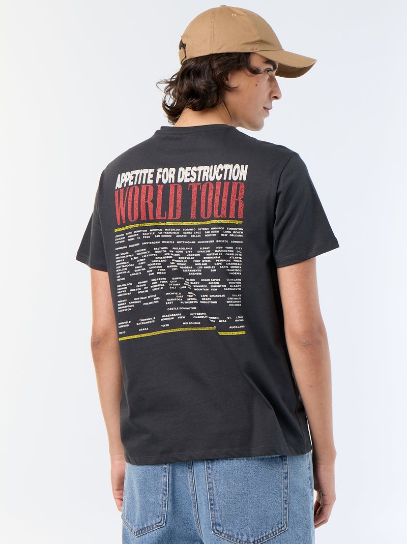 T-shirt 'Guns N'Roses' manga curta Preto - Kiabi