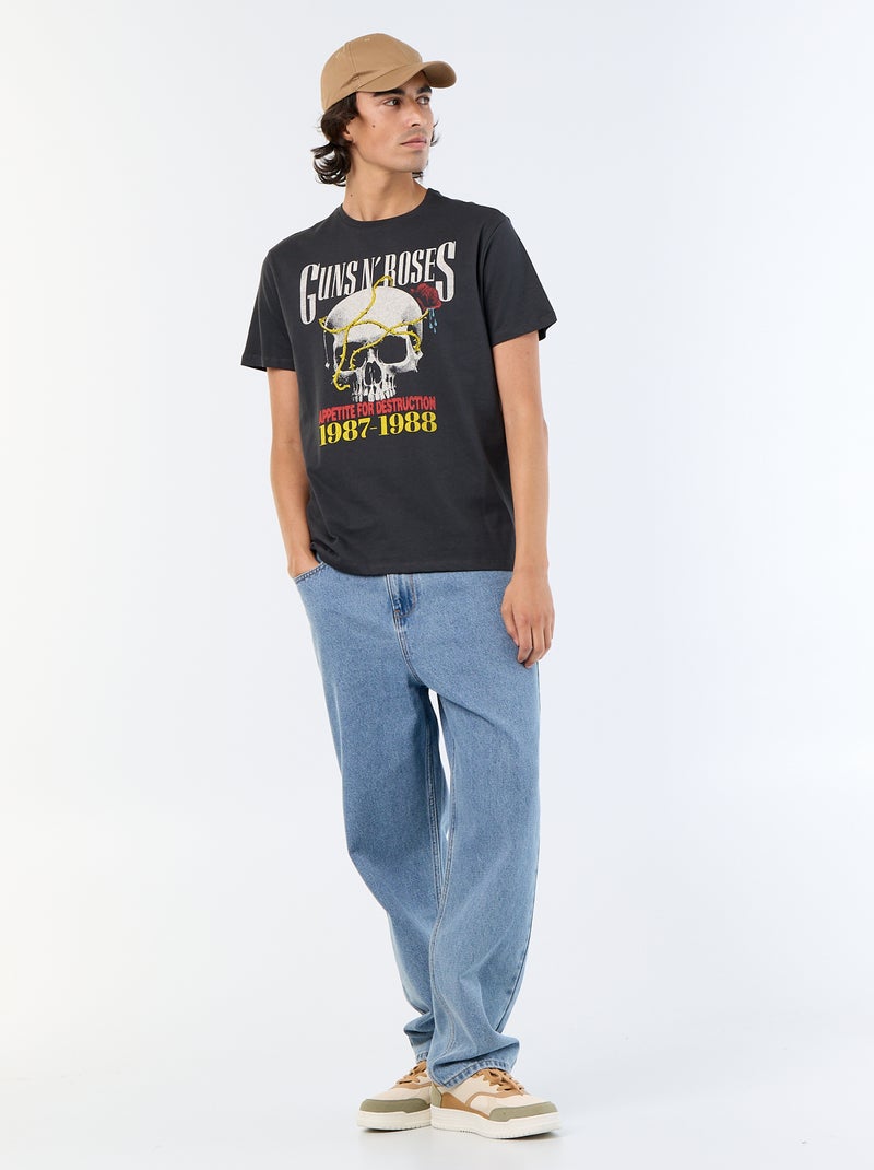 T-shirt 'Guns N'Roses' manga curta Preto - Kiabi