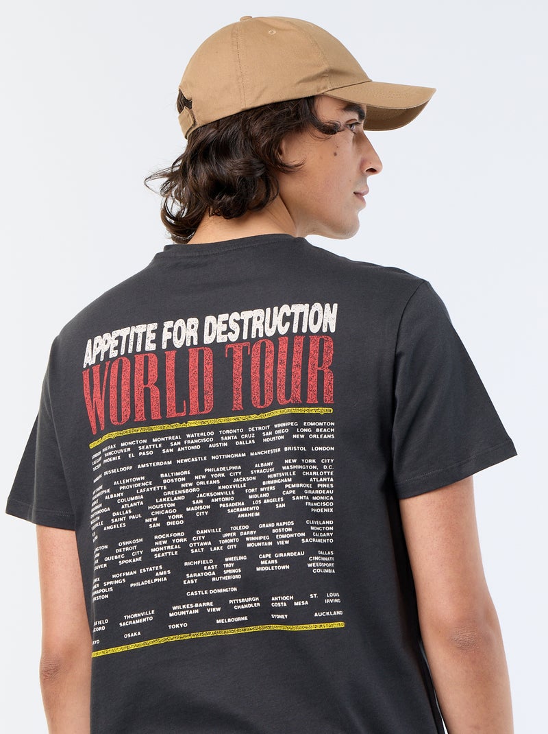 T-shirt 'Guns N'Roses' manga curta Preto - Kiabi