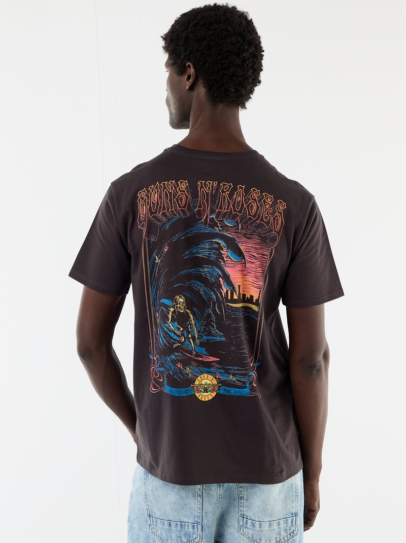 T-shirt 'Guns'N Roses' de manga curta Preto - Kiabi