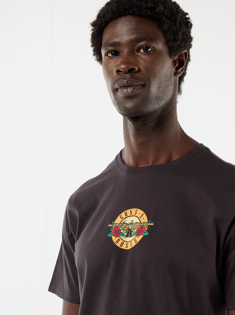 T-shirt 'Guns'N Roses' de manga curta Preto - Kiabi