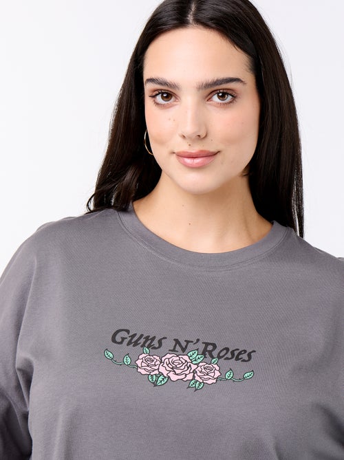 T-shirt 'Guns'n'Roses' de manga curta - Kiabi