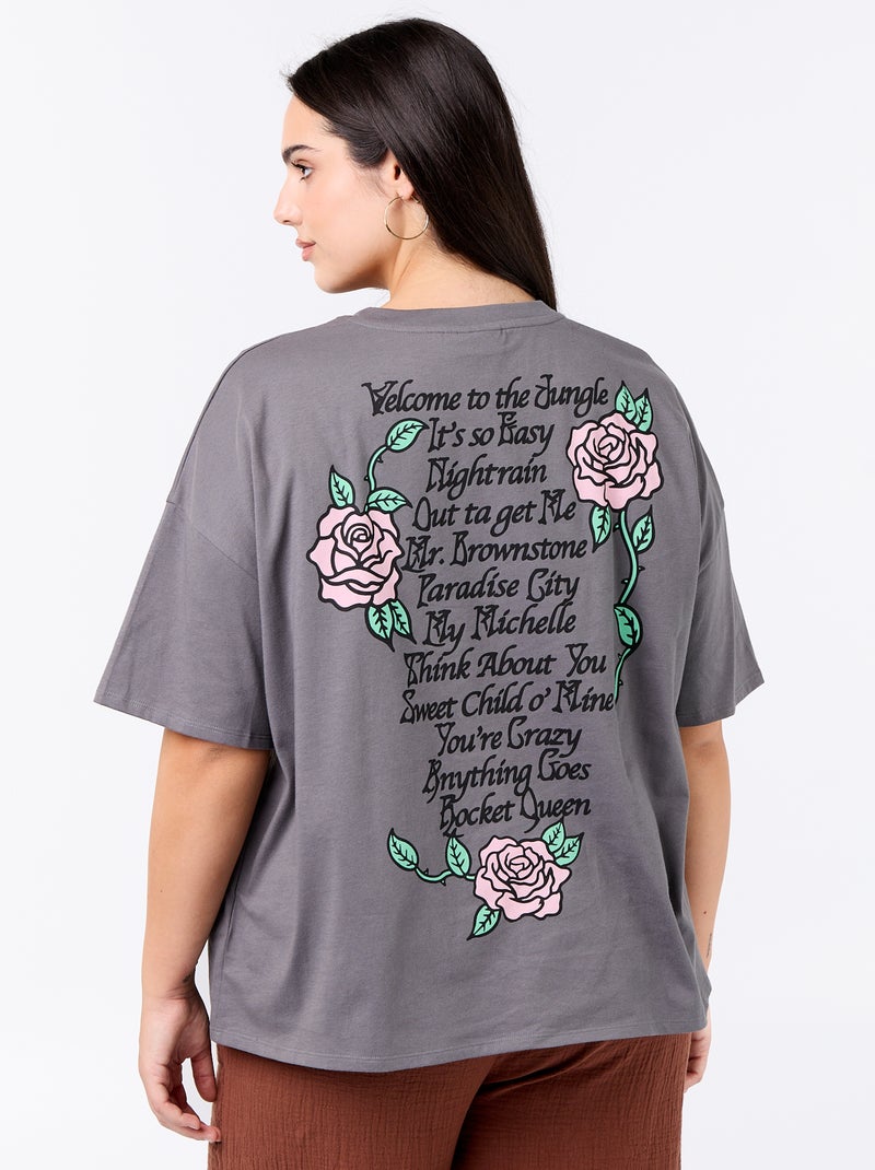 T-shirt 'Guns'n'Roses' de manga curta Cinza - Kiabi