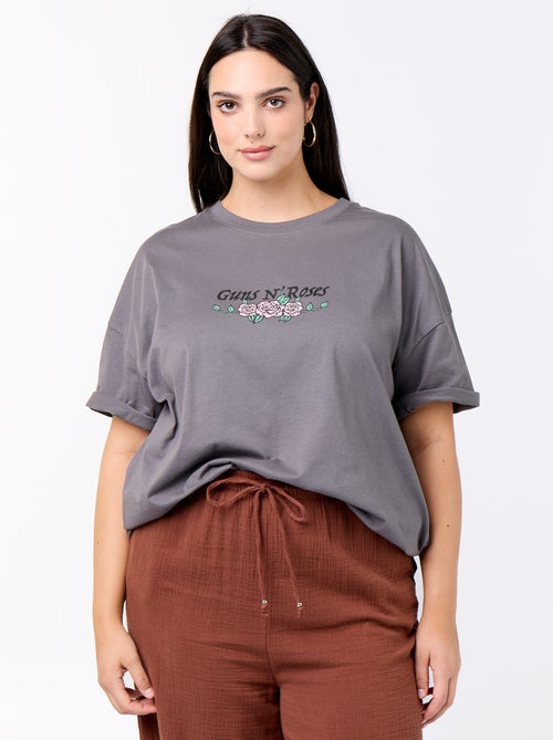 T-shirt 'Guns'n'Roses' de manga curta - Kiabi