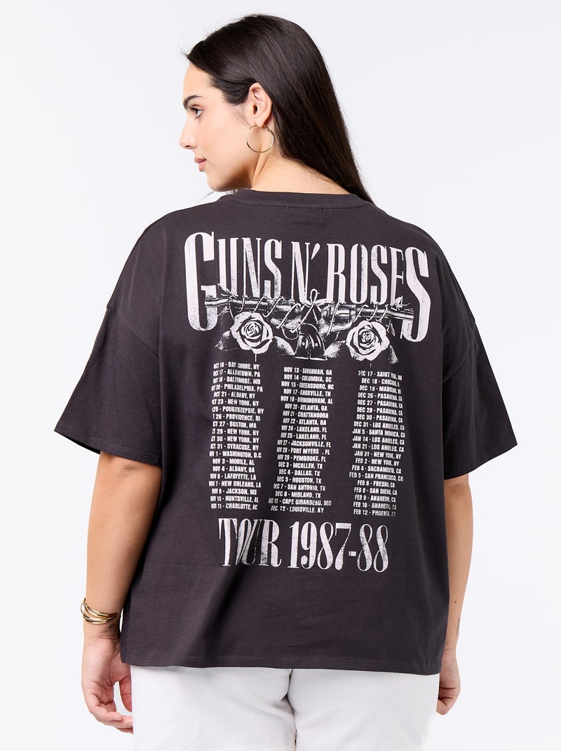 T-shirt 'Guns'n'Roses' de manga curta Preto - Kiabi