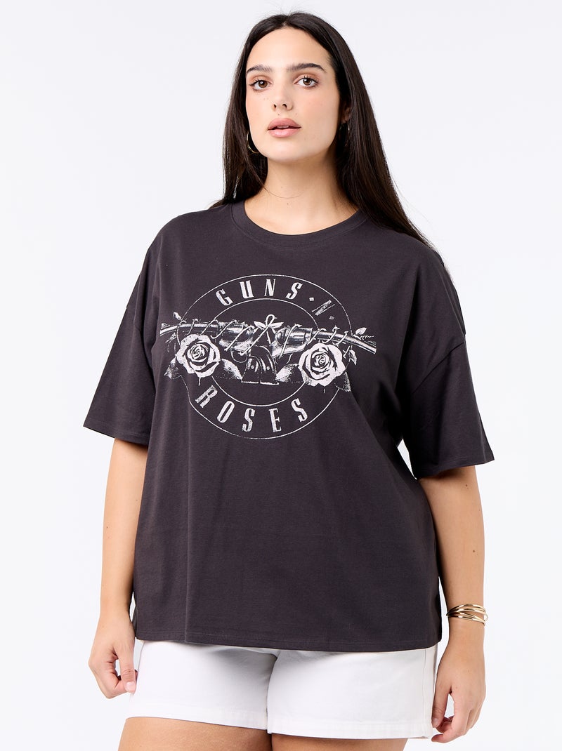 T-shirt 'Guns'n'Roses' de manga curta Preto - Kiabi