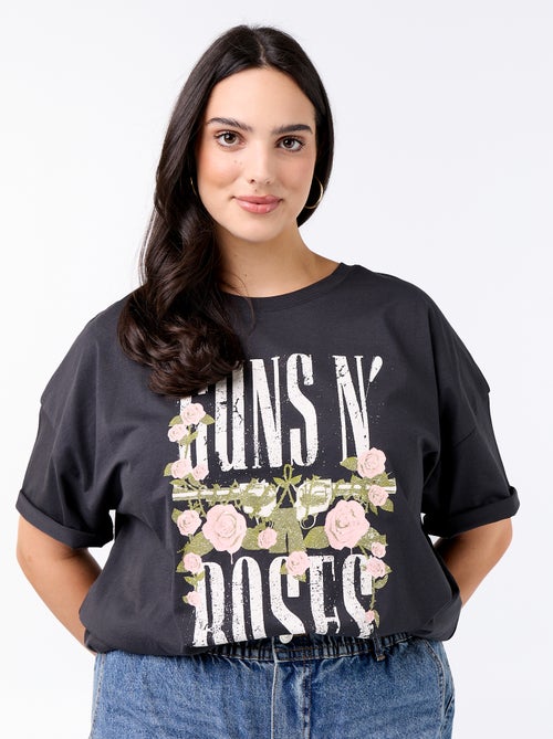 T-shirt 'Guns'n'Roses' de manga curta - Kiabi