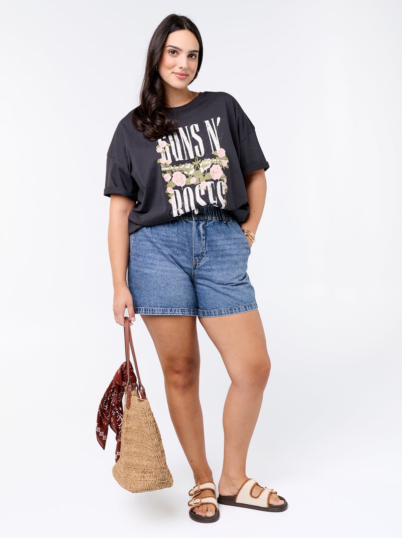 T-shirt 'Guns'n'Roses' de manga curta Preto - Kiabi