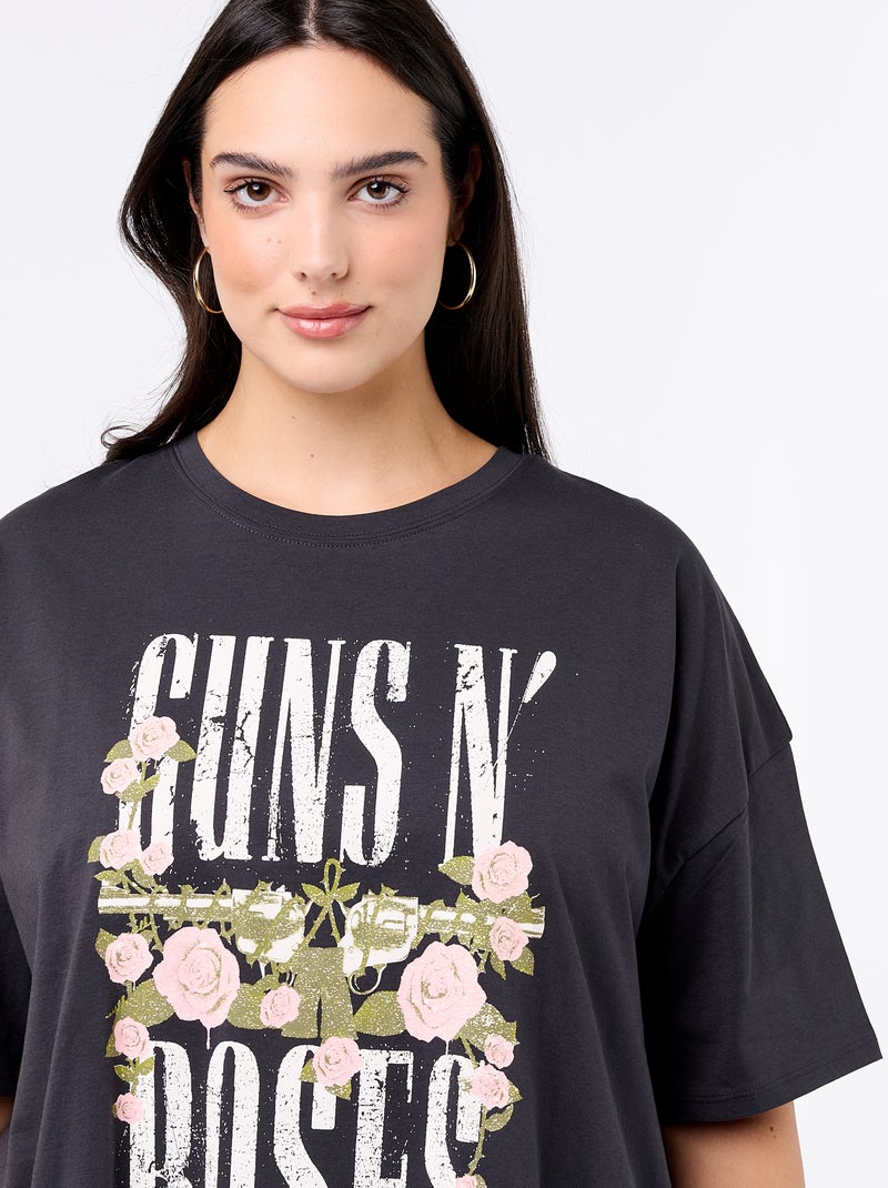 T-shirt 'Guns'n'Roses' de manga curta Preto - Kiabi