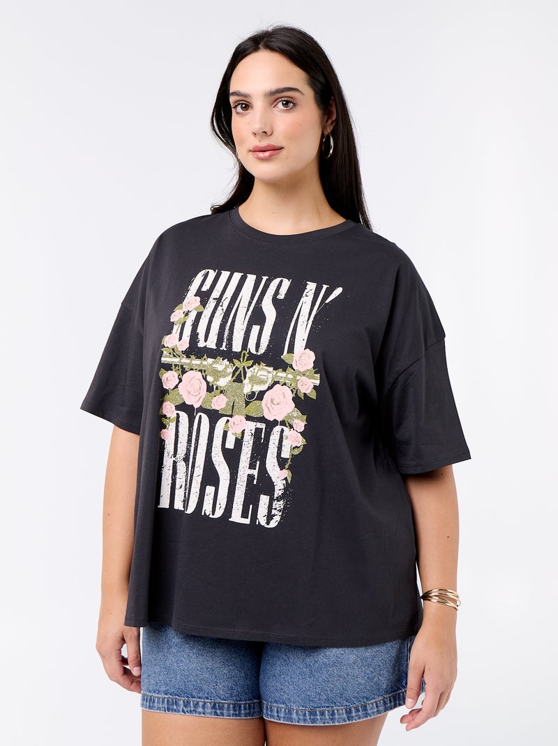 T-shirt 'Guns'n'Roses' de manga curta Preto - Kiabi