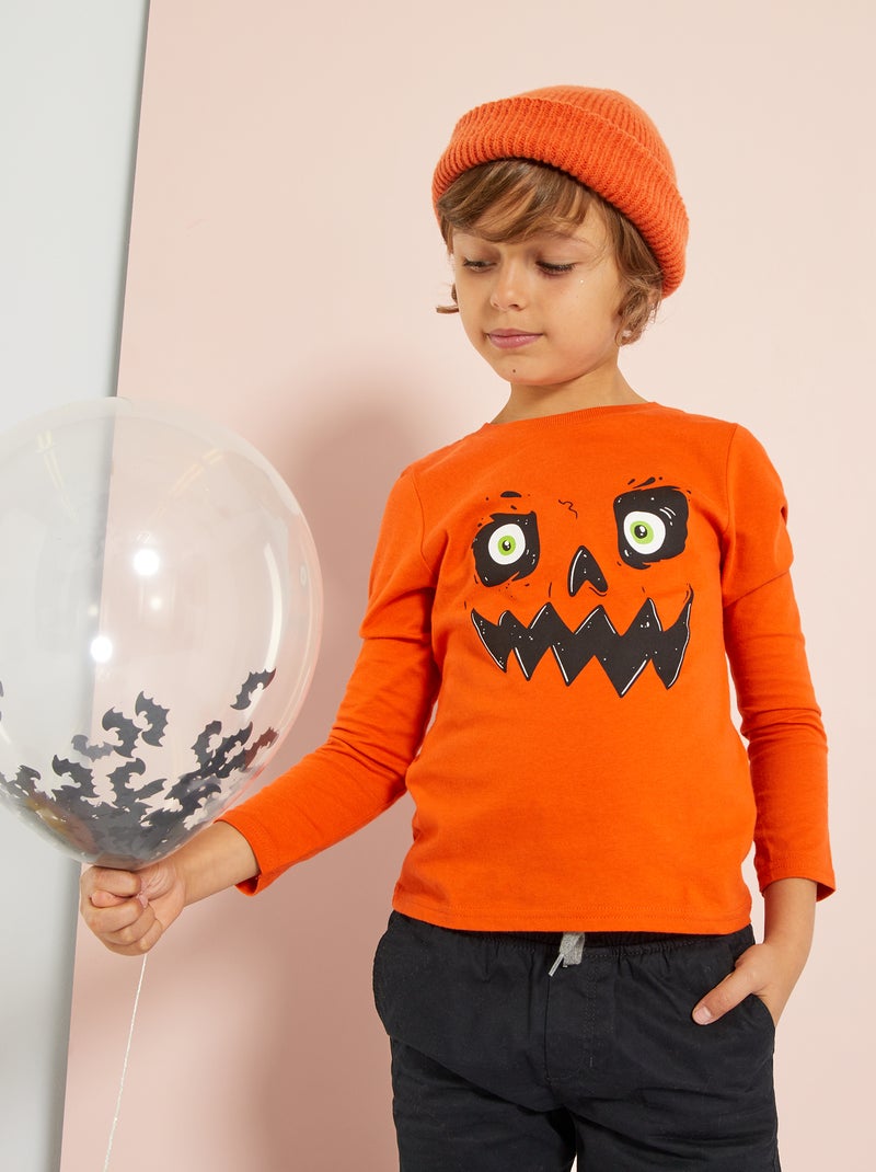 T-shirt 'Halloween' LARANJA - Kiabi