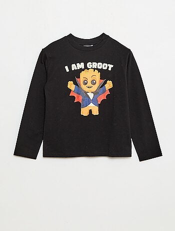 T-shirt Halloween 'Marvel' 'Groot' em algodão