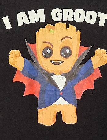 T-shirt Halloween 'Marvel' 'Groot' em algodão
