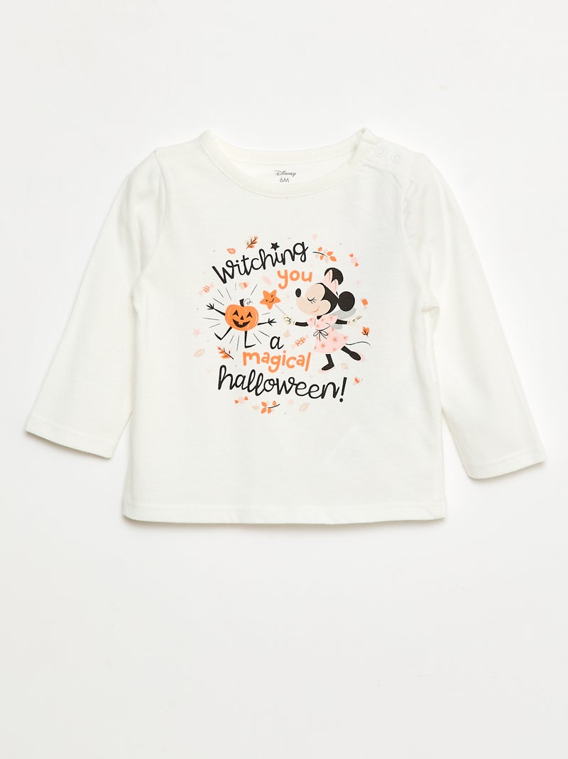 T-shirt Halloween 'Minnie' 'Disney' Branco - Kiabi