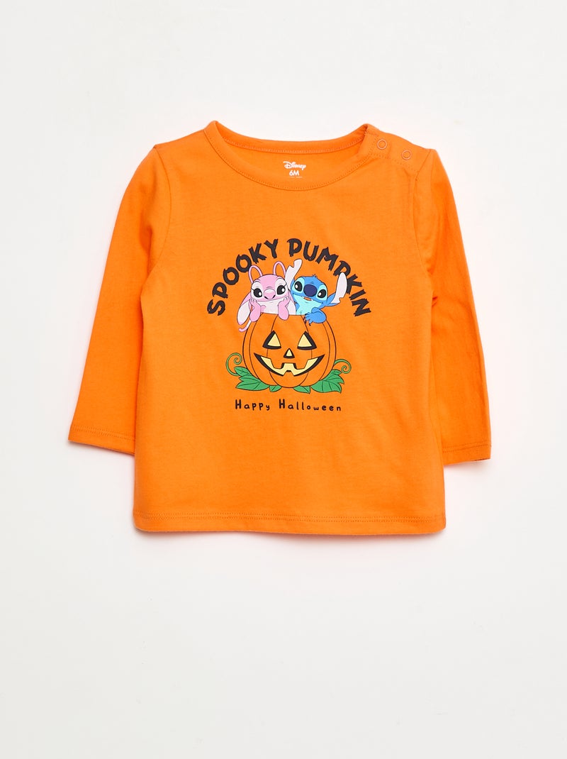 T-shirt Halloween 'Stitch e Angel' 'Disney' Laranja - Kiabi