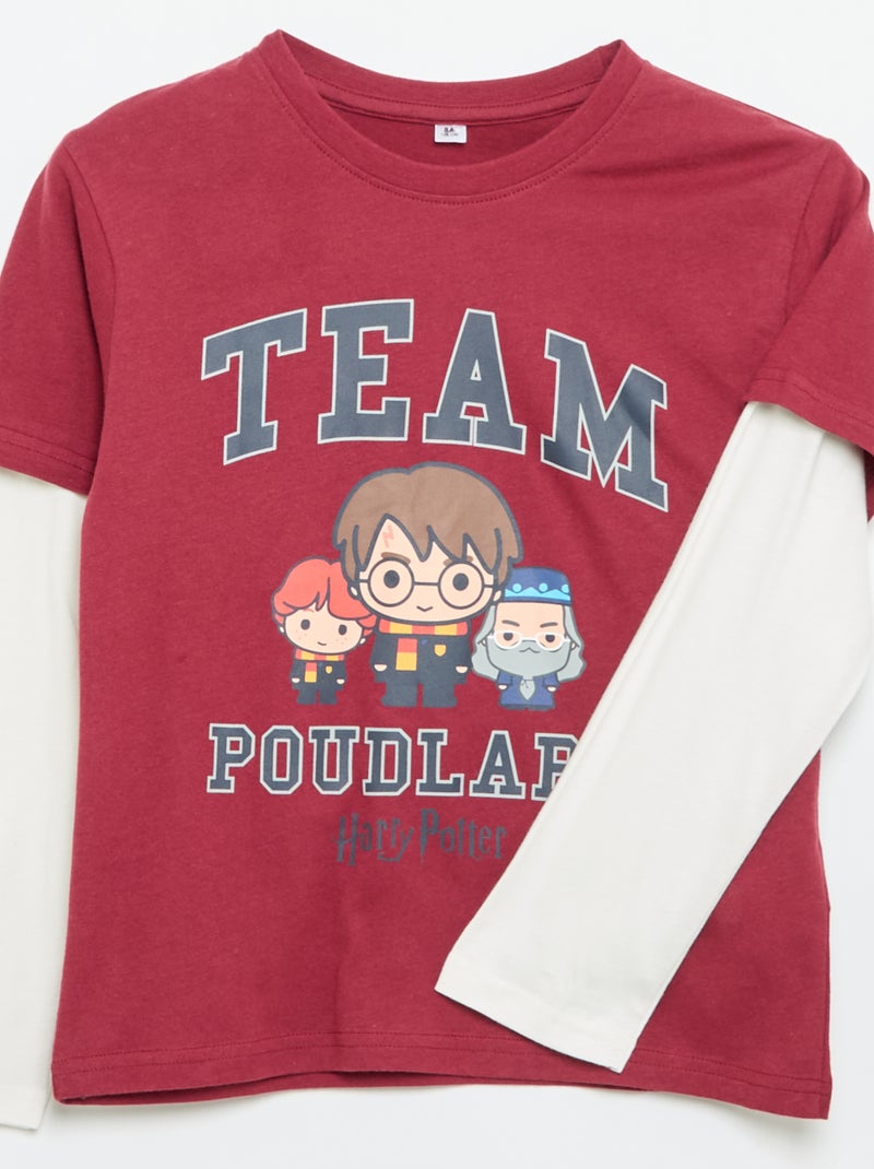 T-shirt 'Harry Potter' de mangas compridas - Natal Vermelho - Kiabi