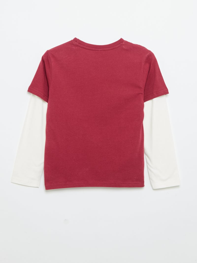 T-shirt 'Harry Potter' de mangas compridas - Natal Vermelho - Kiabi