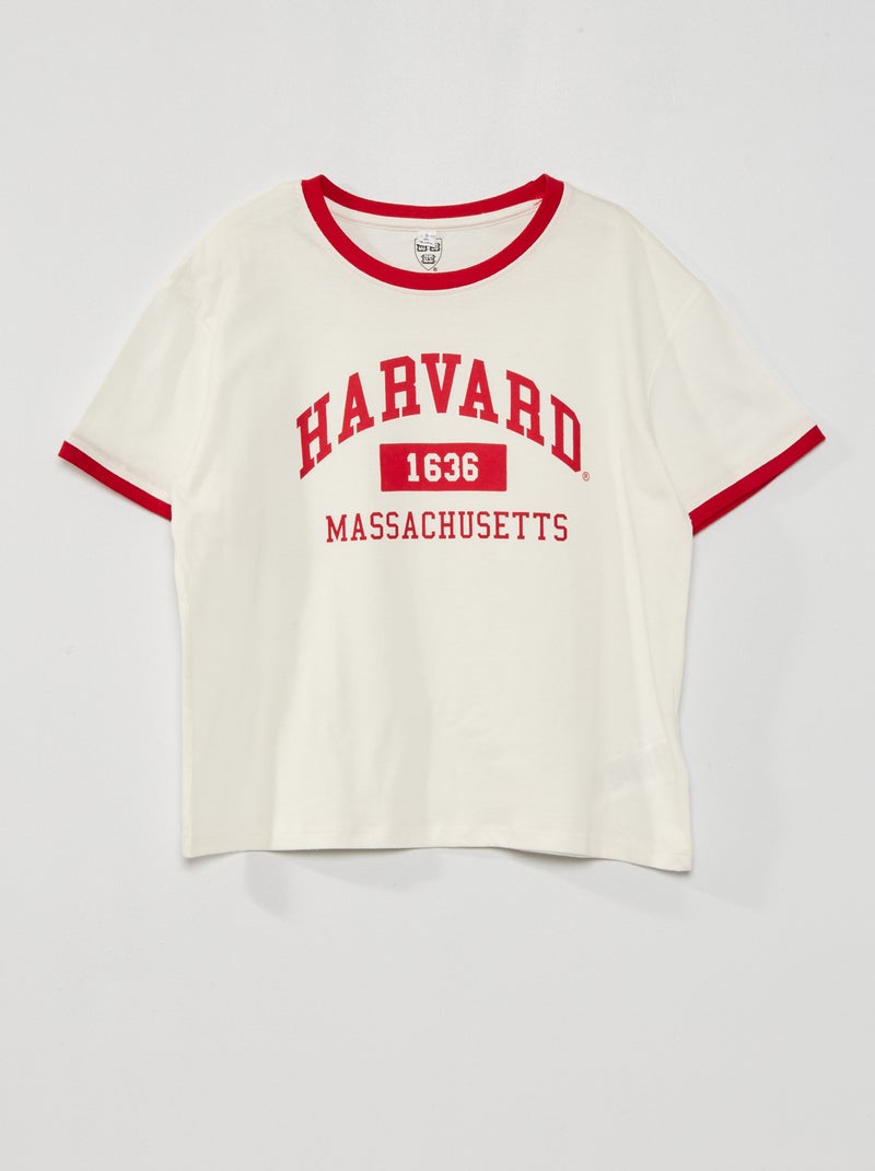 T-shirt 'Harvard University" em jersey Branco - Kiabi