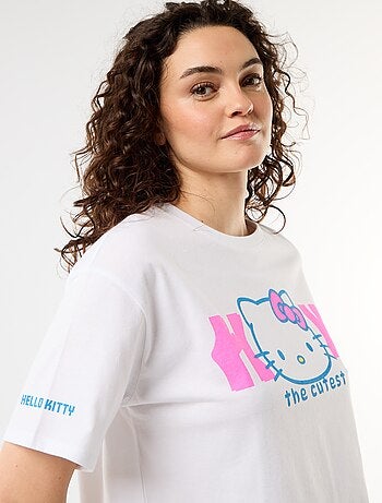 T-shirt 'Hello Kitty' de manga curta