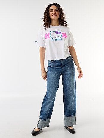 T-shirt 'Hello Kitty' de manga curta