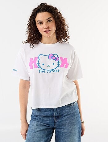 T-shirt 'Hello Kitty' de manga curta