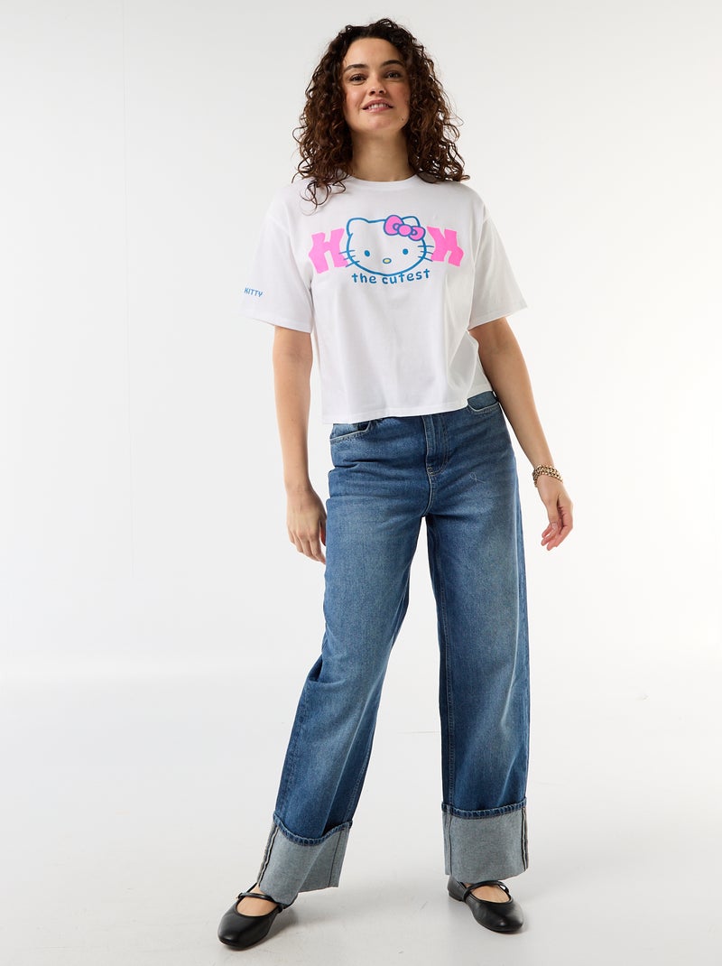 T-shirt 'Hello Kitty' de manga curta Branco - Kiabi