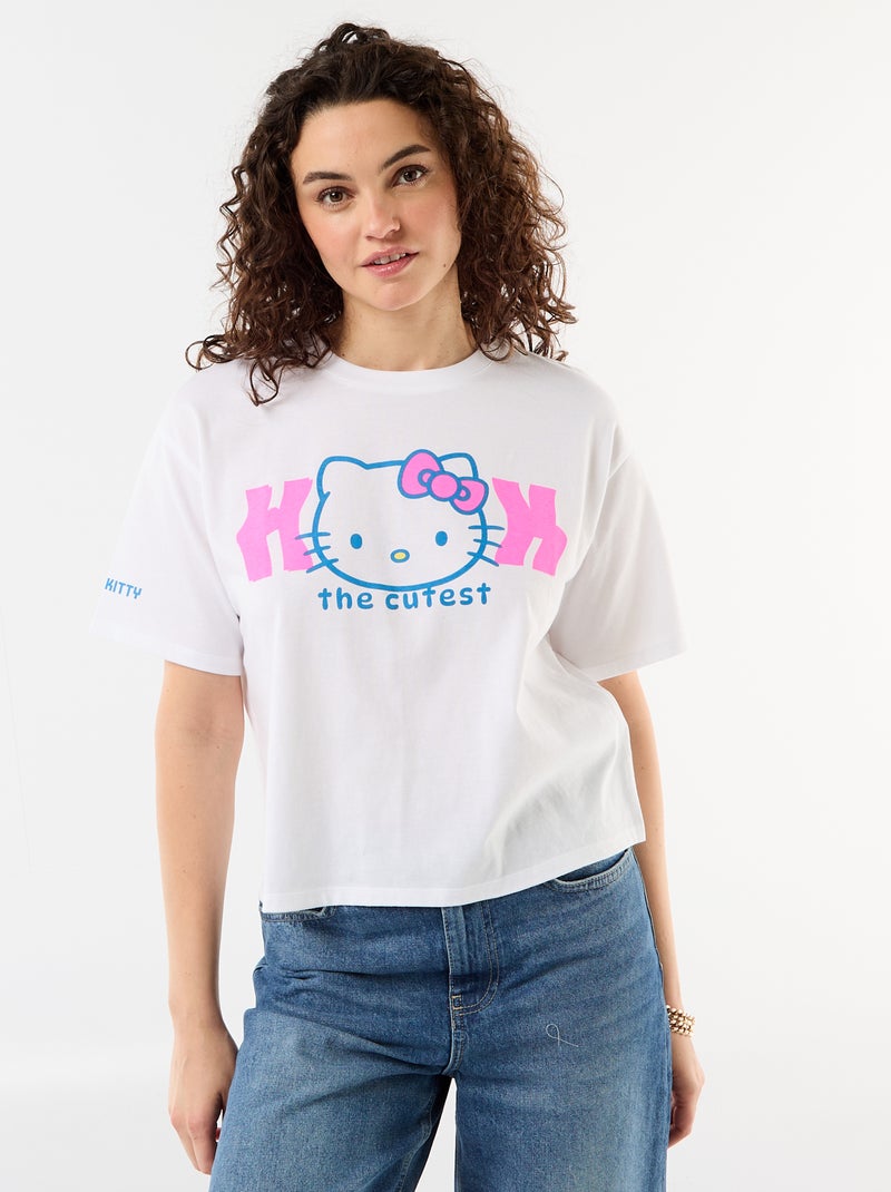 T-shirt 'Hello Kitty' de manga curta Branco - Kiabi