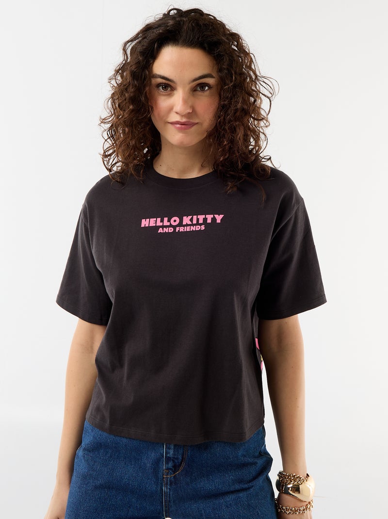 T-shirt 'Hello Kitty' de manga curta Preto - Kiabi
