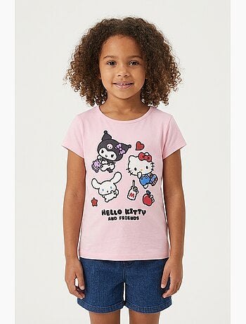 T-shirt hello kitty rosa menina | licença oficial