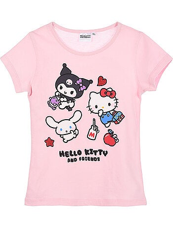 T-shirt hello kitty rosa menina | licença oficial