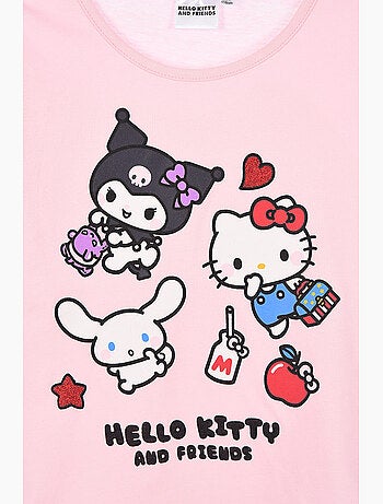 T-shirt hello kitty rosa menina | licença oficial