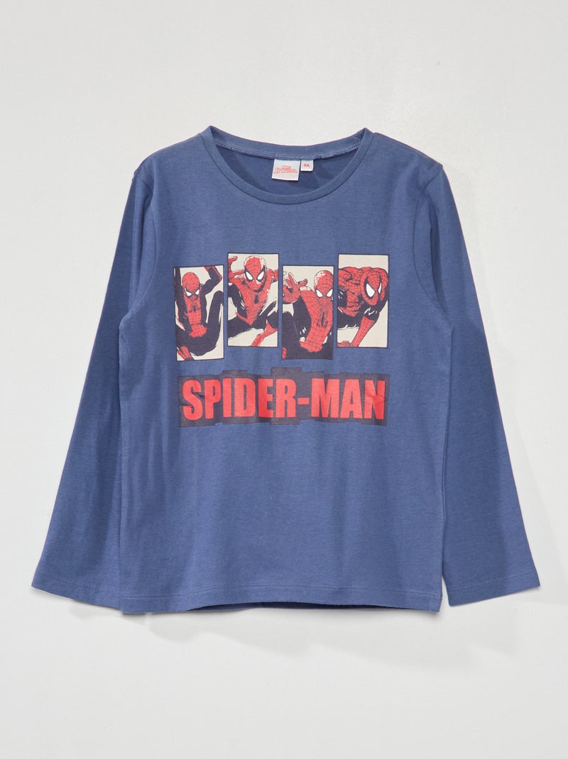 T-shirt 'Homem-Aranha' de manga comprida Azul - Kiabi