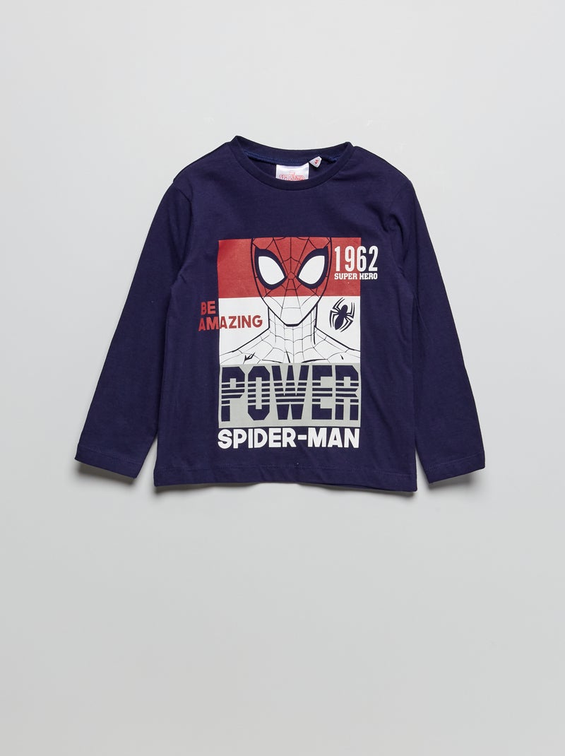 T-shirt 'Homem-aranha' 'Marvel' Azul Marinho - Kiabi