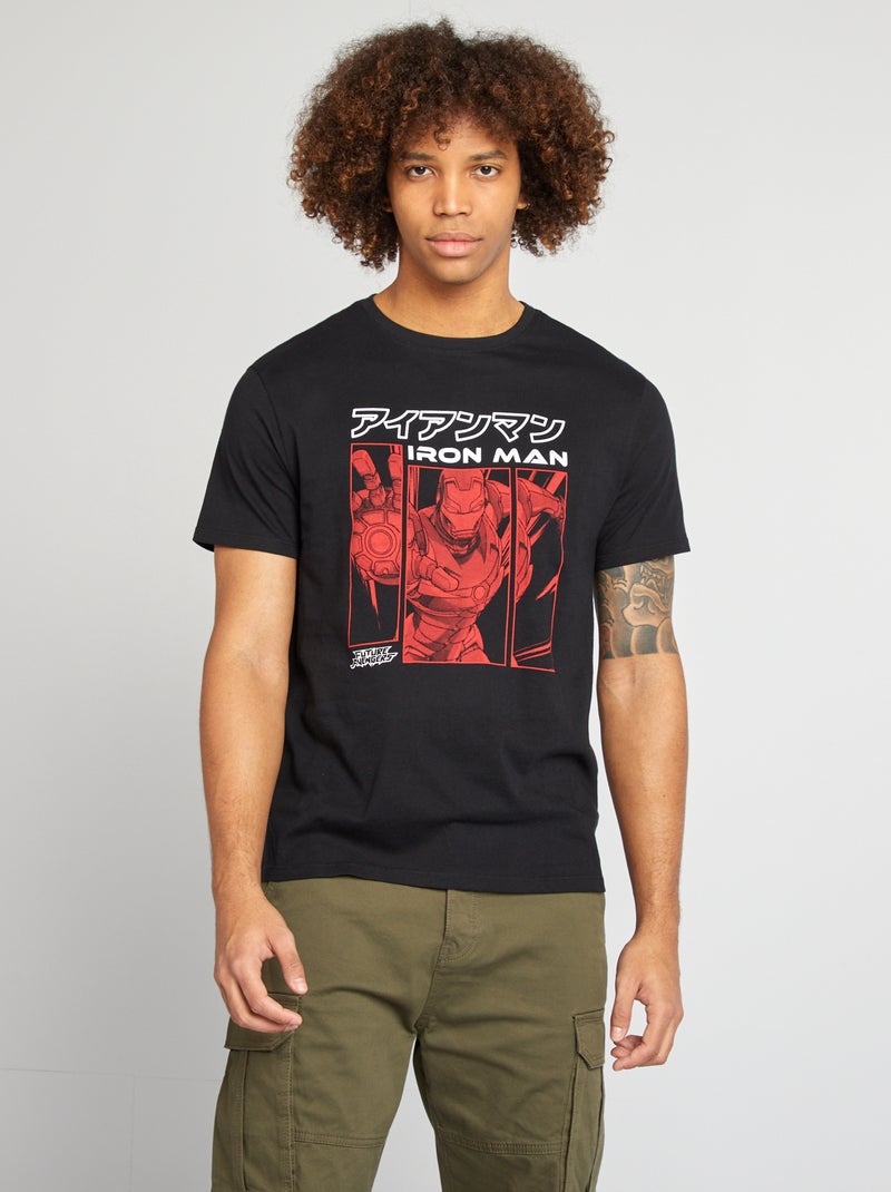 T-shirt 'Homem de Ferro' 'Marvel' PRETO - Kiabi
