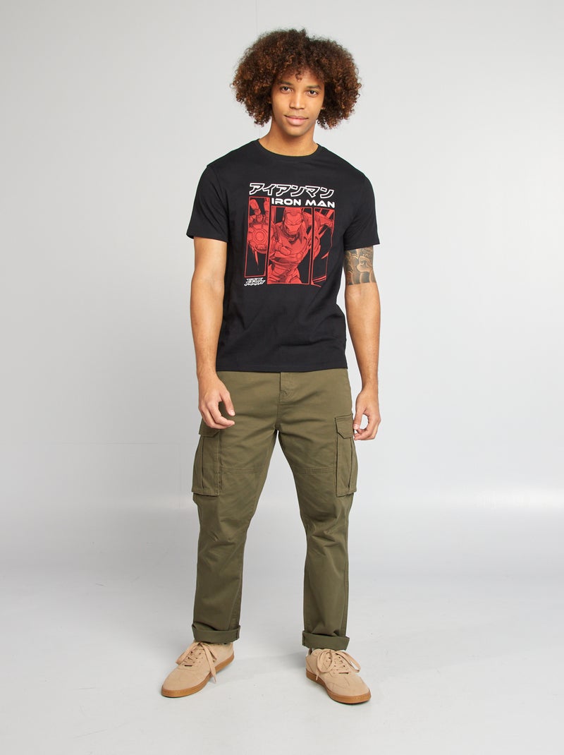 T-shirt 'Homem de Ferro' 'Marvel' PRETO - Kiabi