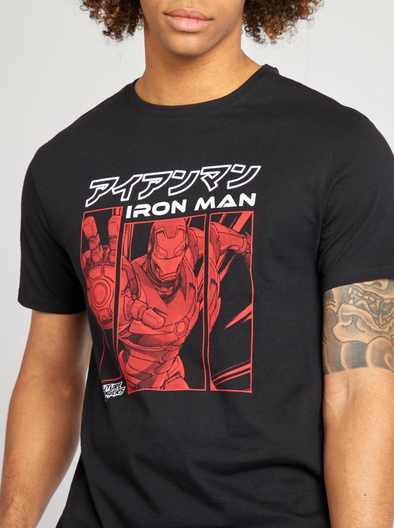 T-shirt 'Homem de Ferro' 'Marvel' PRETO - Kiabi