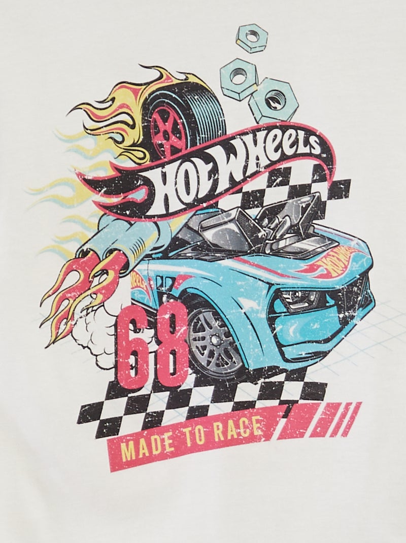 T-shirt 'Hot Wheels' Branco - Kiabi